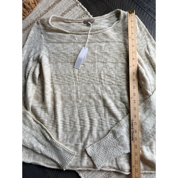 Lilla P Women’s Lightweight Knit Sweater Beige Tan Long Sleeve Size L NWT - Picture 3 of 5